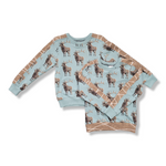 Load image into Gallery viewer, 5t Blue Deer Pullover w/ Brown Band

