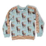 Load image into Gallery viewer, 5t Blue Deer Pullover w/ Brown Band
