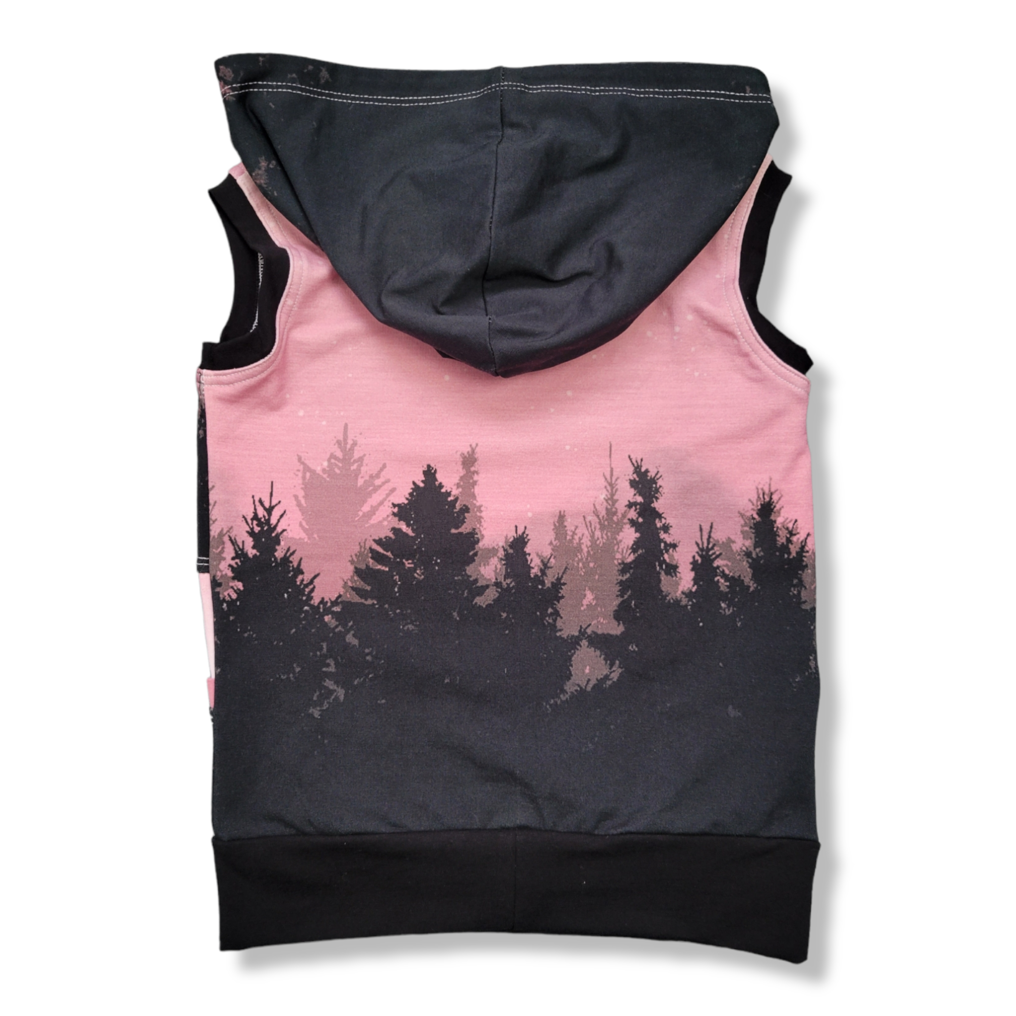 3-6T pink trees hooded tank