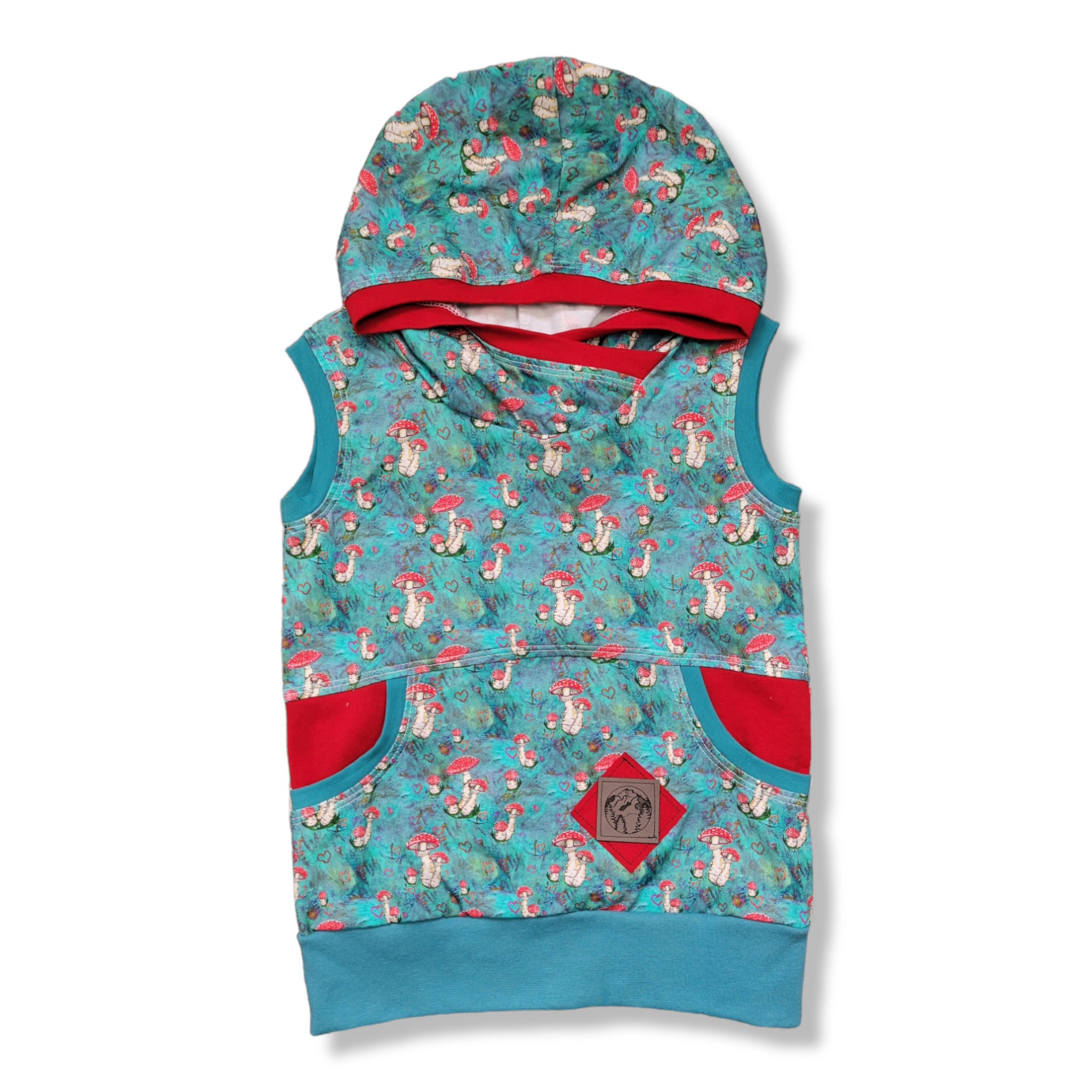 3-6T Teal Red Mushrooms Mtn Tag