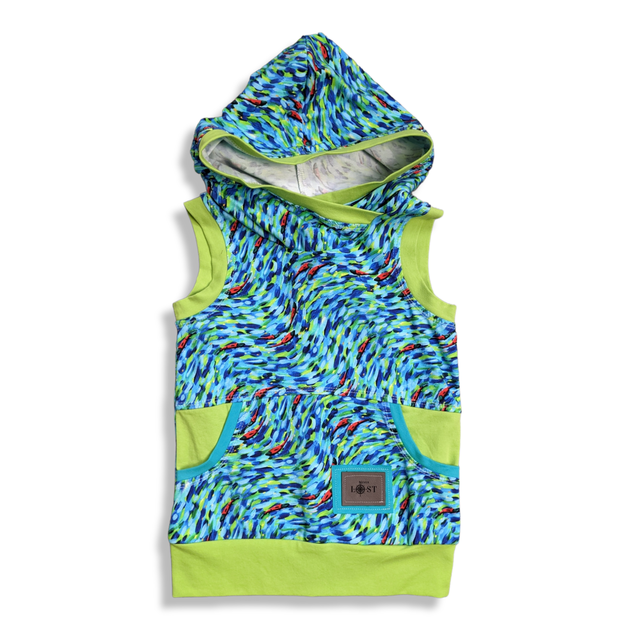 3-6T Salmon Flow Never Lost Hooded Tank
