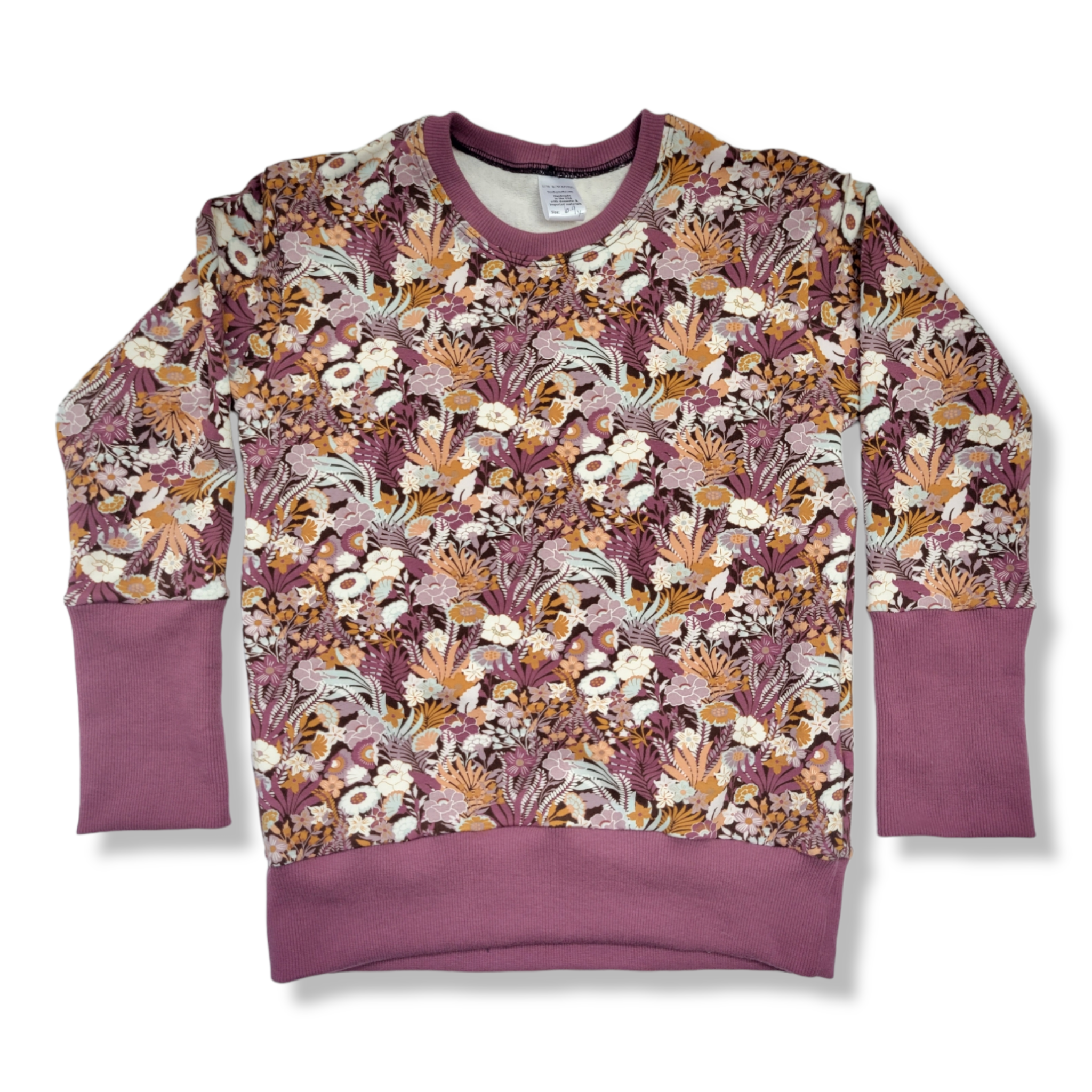 6-9Y Mauve Floral Pullover