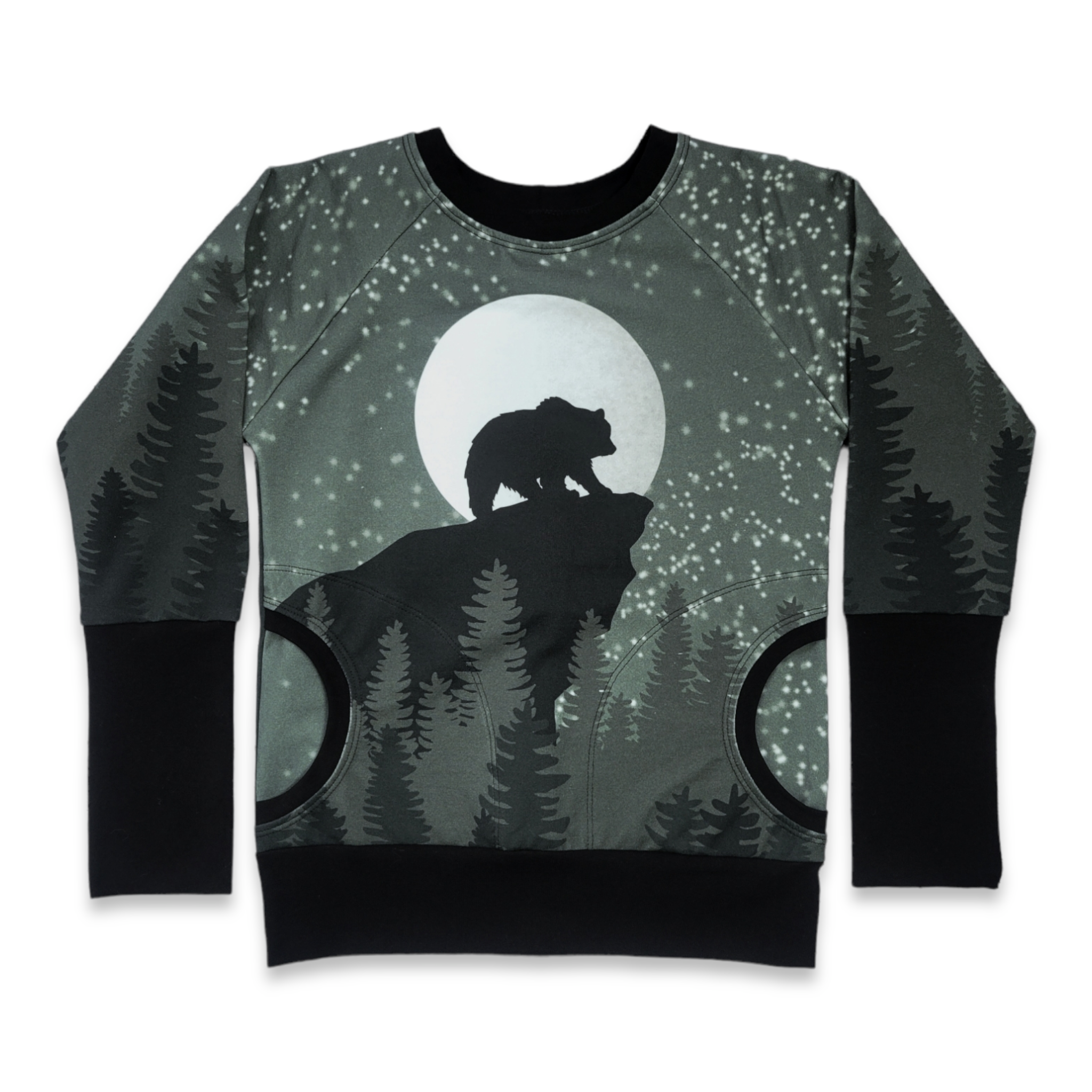 9-12Y SB Bear Green Trees Pullover