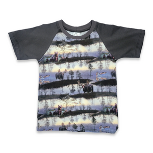 4T Charcoal Moose/Bear Raglan