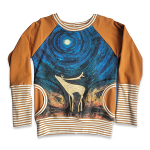 6-9Y Caribou Caramel Stripe Pullover
