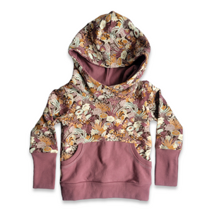 Mauve & Orange Floral Hoodie