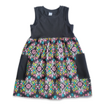 Load image into Gallery viewer, Black Bodice with Rainbow Peacock Skirt Tank Dress
